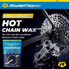 RideFlare Premium Chain Wax 500g – Hot Melt Bike Chain Lubricant with Ultra Low Friction Formula – Long-Lasting, Eco-Friendly Bike Wax for Superior Drivetrain Protection