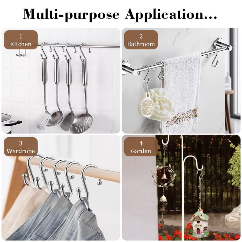 EleCharm Shower Curtain Hooks, Set of 12 Rust Proof S