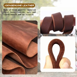 Leather Dog Leash 8ft x 3/4 inch,Strong Heavy Duty Genuine Leather Braided Dog Training Leash, Soft and Comfortable for Large Dogs, Medium Small Dogs (Brown, 8FT*3/4in)