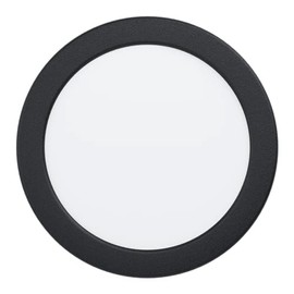 EGLO Alange LED Recessed Spotlight, Round Ceiling Light, Metal and Plastic in Black and White, Recessed Light in Warm White, Diameter 16.6 cm