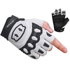 Seibertron Dirtclaw Adult BMX MX ATV MTB Road Racing Mountain Bike Bicycle Cycling Off-Road/Dirt Bike Gel Padded Anti - Slip Palm Fingerless Gloves Motorcycle Motocross Sports Gloves White S