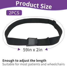 Wheelchair Thigh Strap 2 Pack, Adjustable Leg Strap for Wheelchair Keeping Legs Together for Wheelchair Users, Wheelchair Leg Support Strap for Elderly Dementia Paralysis Parkinson's Legs Spasm