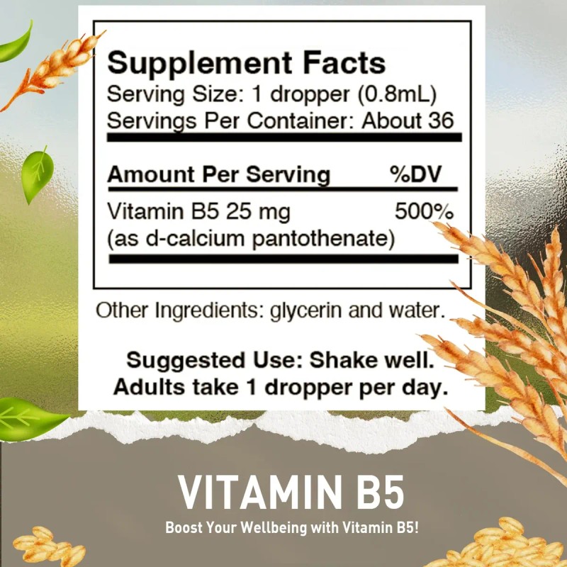 Honeycombs Vitamina B5 Líquida Ácido Pantoténico 1 Fl Oz