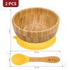 Vinsani Bamboo Bowl and Spoon Set for Baby/Toddler, Suction Plate,