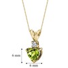 PEORA 14K Yellow Gold Peridot and Diamond Pendant, Genuine Gemstone,