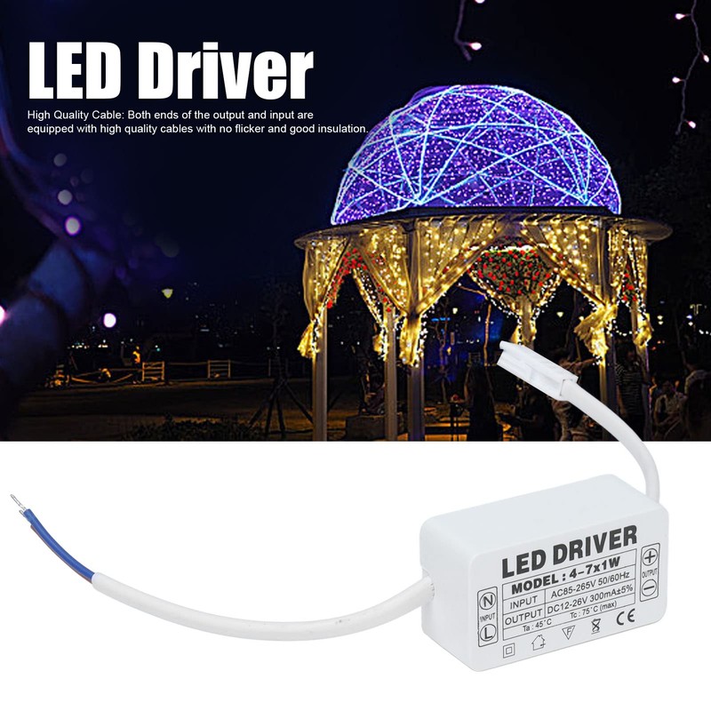 FTVOGUE 4-7X1W LED Driver Constant Current Power Supply Transformer, Input