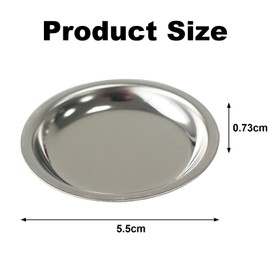 Stainless Steel Tea Bag Coasters, Round Mini Tray for Tea and Wine, 3-Piece Set, Silver