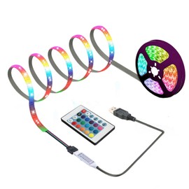 sinzau LED Light Strip with 24 Buttons Remote Control, 2 m USB LED Light for Party and DIY Decoration