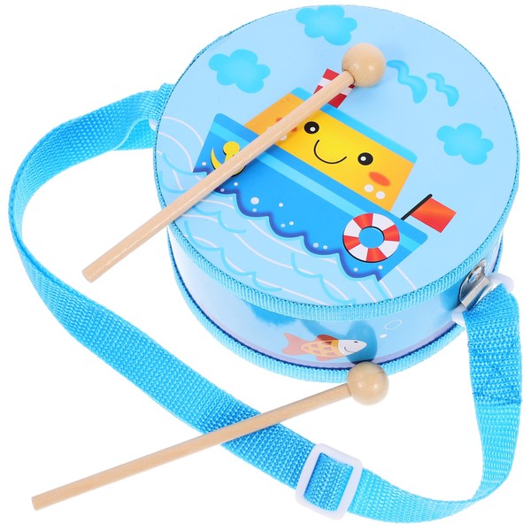 TOYANDONA Children's Drum Set Wooden Drum Toy with Drumsticks Instrument