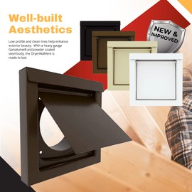 Dryer Wall Vent | Dryer Vent Cover Outdoor | Vent Covers For Wall | Dryer Vent Cover | Dryer Vent | High-Quality | Easy to Install - (4" - Brown)