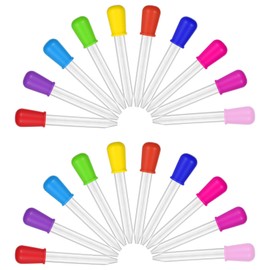 20 Pack Liquid Pipettes Droppers Silicone, 5ml Liquid Droppers, Silicone and Plastic Pipettes Transfer Eyedropper with Bulb Tip for Candy Molds Crafts Making