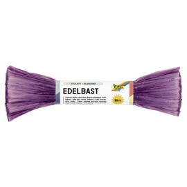folia 9232 Raffia Edelbast, 1 Bundle of 30 m in Purple, String Made of Shiny Synthetic Fibre, Ideal for Crafts, Decoration or for Arrangements, Bouquets and Other Floristry Works