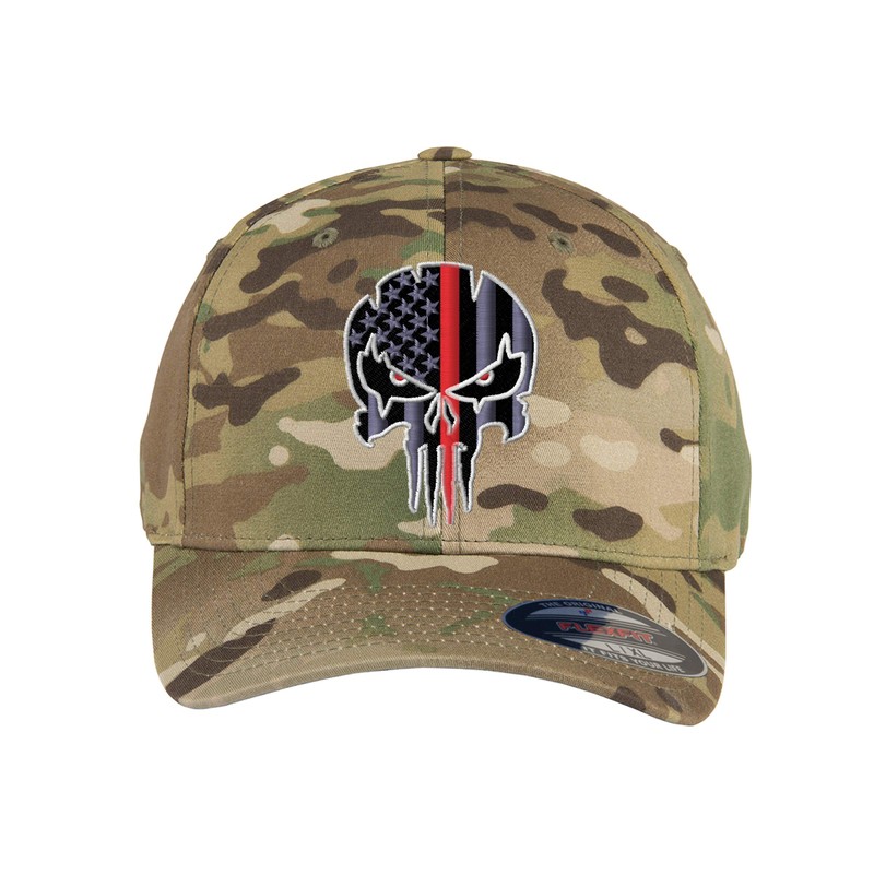 Thin RED LINE - Thin Blue LINE Spartan Helmet Cap.