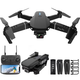 Mini Drone with Camera for Adults - Christmas Toy Gift for Teenage Boy Girl Kids Beginner Age 8-10-12 Years Old - RC Quadcopter Multirotors | Foldable UAV | WiFi HD FPV Live Video | One Key Take Off/Land | Altitude Hold | Headless Mode | 360° Flip | Carr