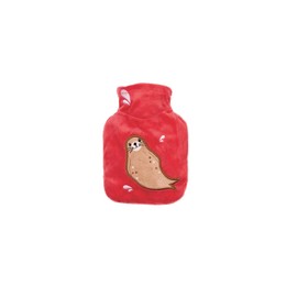Hugo Frosch Mini Hot Water Bottle 0.2 L Velour Cover Coral Seal