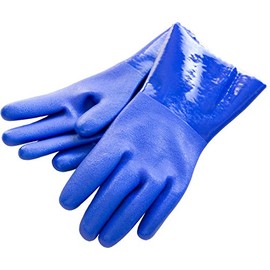 Otafuku Gloves, PVC Oil Resistant Gloves [Surface: Vinyl Chloride, Lining: 100% Cotton] A-206 Blue, L