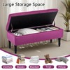 FOREDO 40" Velvet Storage Ottoman Bench, Upholstered Storage Bench, Modern