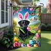 Starlit Patio Happy Easter Cute Black Labrador Dog Garden Flag