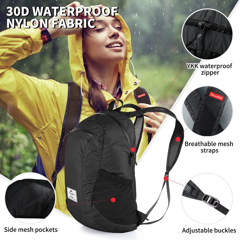 Naturehike Ultralight foldable backpack 30D nylon waterproof backpack 18L Hiking
