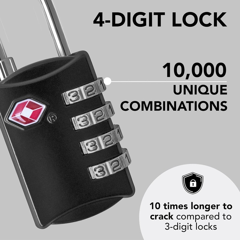 Desired Tools Luggage Locks TSA Approved (1 Pack), 4-Digit TSA