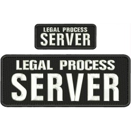 L PROCESS S EMBROIDERY PATCH 4X11 AND 2X5 HOOK ON BACK WHITE ON BLACK