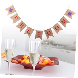 ABOOFAN 4th of July Patriotic Banner Flags 2.8m Burlap Bunting for Independence Day Decorations American Flag Freedom Bunting