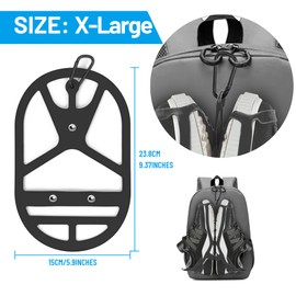 2 Pack Shoe Holster for Backpack with Clip Hanger, Shoe Holder for Sneakers, Cleats, for Travel, Outdoors, Sports (X-Large, Black)