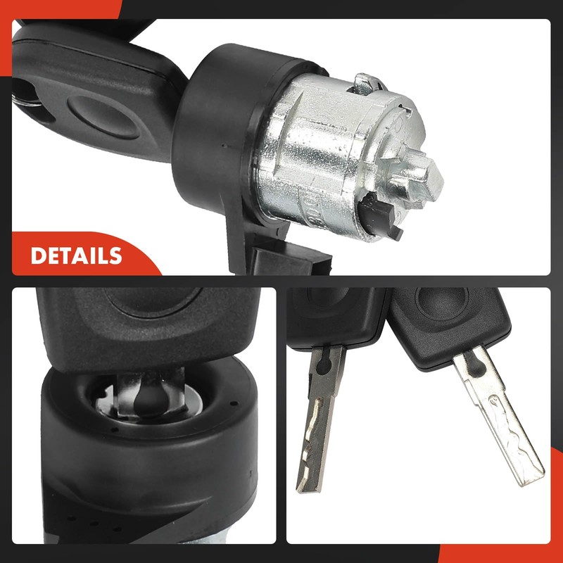 A-Premium Ignition Lock Cylinder with 2 keys Compatible with Volkswagen
