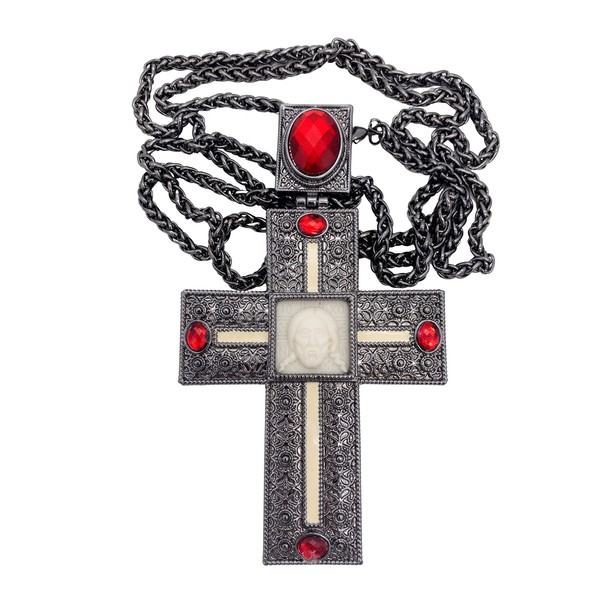 Nazareth Store Silver Plated Pectoral Cross Multi Zircons Crystallized Elements