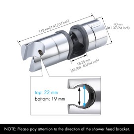 KES Shower Head Holders Hand Shower Bracket Replacement for 18-25MM Slide Bar Adjustable Shower Rod Holder Chrome Plated, PB4-CH