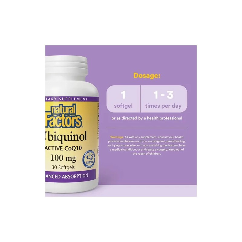 Natural Factors Ubiquinol Coq10 Activa 100mg 30softgels Sfn