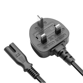 Kettle Lead stright Figure of 8 Main Power Cable Cord Long UK Plug IEC C7 For PC, Laptop,Monitor, TV 5 Meter Black