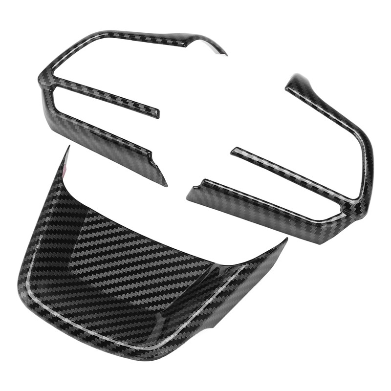 3pcs Steering Wheel Trim Kit Carbon Fiber Color ABS Frame