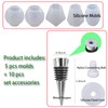 JIOFAVIU 15 Pcs Resin Wine Bottle Stoppers Molds Set, Wine