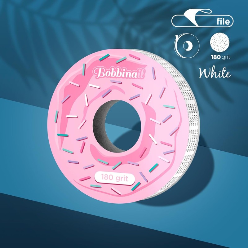 STALEKS Pro Bobbinail - Lima desechable, color blanco, autoadhesiva, en