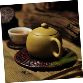 MAGICLULU Creative Rattan Cup Cushion Heat Resistant Coaster Non Slip Decorative Mat for Home Parties Insulation Table Protector for Teacups Drinks