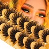 Focipeysa False Lashes Fluffy Mink Eyelashes 18mm Lashes Pack 8D
