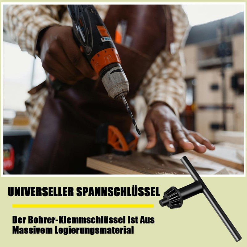 Pack of 6 Drill Chuck Keys, 4/6/10/13/16/20 mm Metal Drill