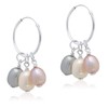 SEA OF ICE Sterling Silver Freshwater Multi-Color Pearl 10x8mm Changeable