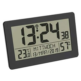 TFA Dostmann 60.2557.01 Digital Radio Controlled Clock with Room Climate and Backlight