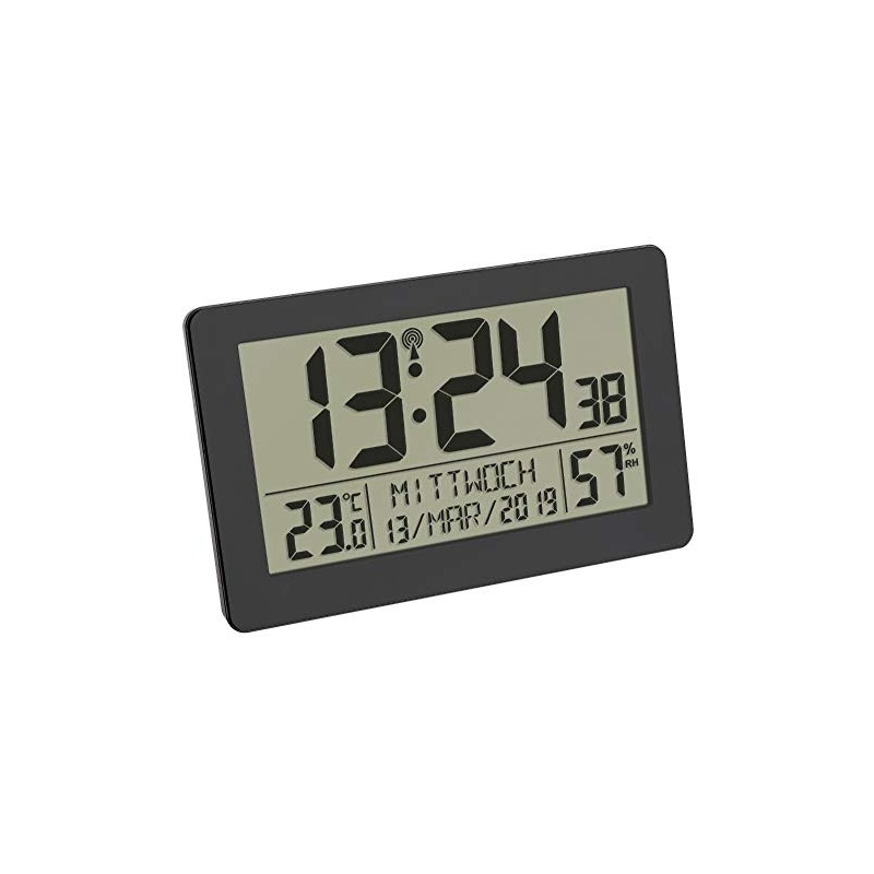 TFA Dostmann 60.2557.01 Digital Radio Controlled Clock with Room Climate