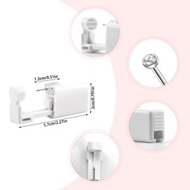 SOSPIRO 2 PCS Disposable Nose Piercing Tool Set with 10 Nose Studs No Pain Sterile Safety Self Nose Stud Tool Home Piercing Kit Tool White Asepsis Ear Piercing Kit for Girls Women