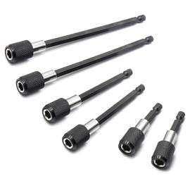 6 Piece 1/4” Hex Shank Quick Change Bit Extension,Quick Release Bit Extension Set for Screws, Nuts, Dril (60mm/100mm/150mm)