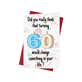 Karto Funny 60th Birthday Card for Men Women - Large 5.5x8.5 inch 60 Years Old Birthday Cards for Him Her - Diapers