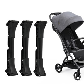 3 Pieces Twin Stroller Connector, Double Stroller Connectors Made of Aluminium Alloy, Converts Two Single Pushchairs Into One Double Pushchair (Black)