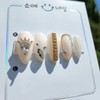 Elegant gold zircon chain handmade nail tip - petit square