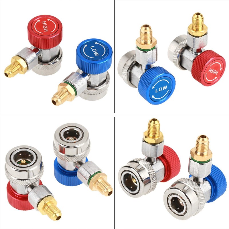 AC R134A Adapter, High Flow Safe Design 1/4" High Low