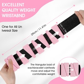 Wrist Weights, 2Pack Adjustable Silicone Weighted Bangles for Women and Men, Wearable Wrist Ankle Weights Suitable for Yoga, Walking and Gym, Arm & Leg Workout, 2lb (Pink)