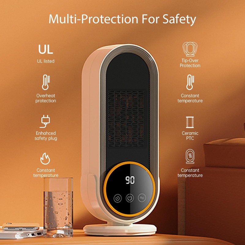 Space Heater Indoor - Energy Efficient Portable Heater with Adjustable