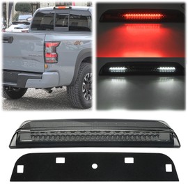 Led Third Brake Light Replacement for 2005-2023 Nissan Frontier D40 D41 Pickup Red LED 3rd Brake Center High Mount Stop Lamp White Cab Cargo Light Smoked Lens CHMSL